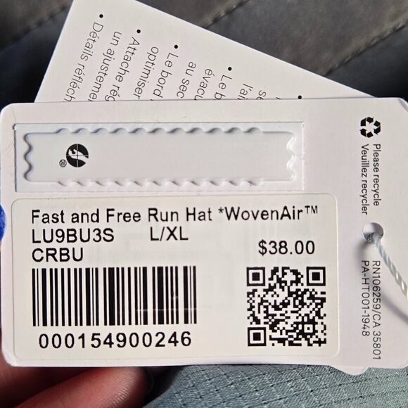 NWT Lululemon Fast and Free Running Hat WovenAir - L/XL Crater Blue - Picture 5 of 5